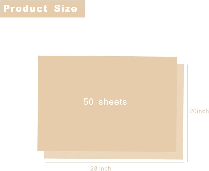 Bobobag 50 Sheets 20"X28" Full Size Brown Tissue Paper Bulk for Gift Bags Gift Wrapping Weddings Birthday Showers Arts Craft Party Decoration - Image 2